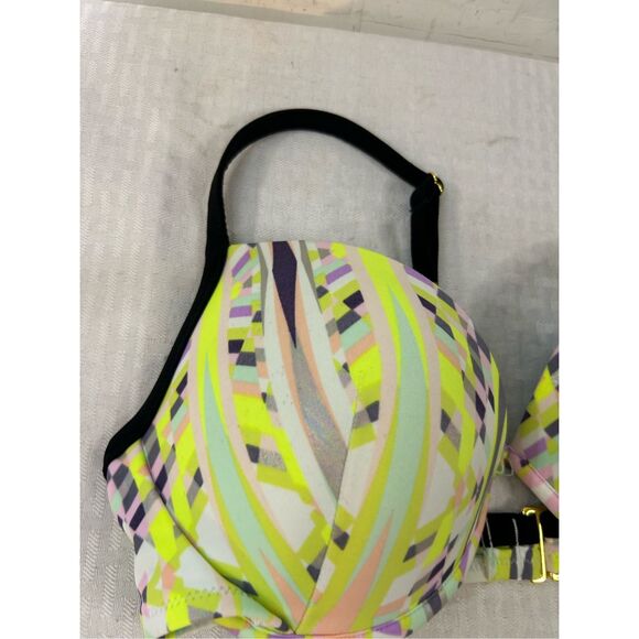 VS Victoria Secret swim bra 34D lime green pink new rn#54867. - Picture 3 of 5
